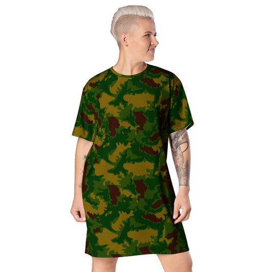 Hungarian 1967 Leaf CAMO T-shirt dress - 2XS - Womens T-Shirt Dress