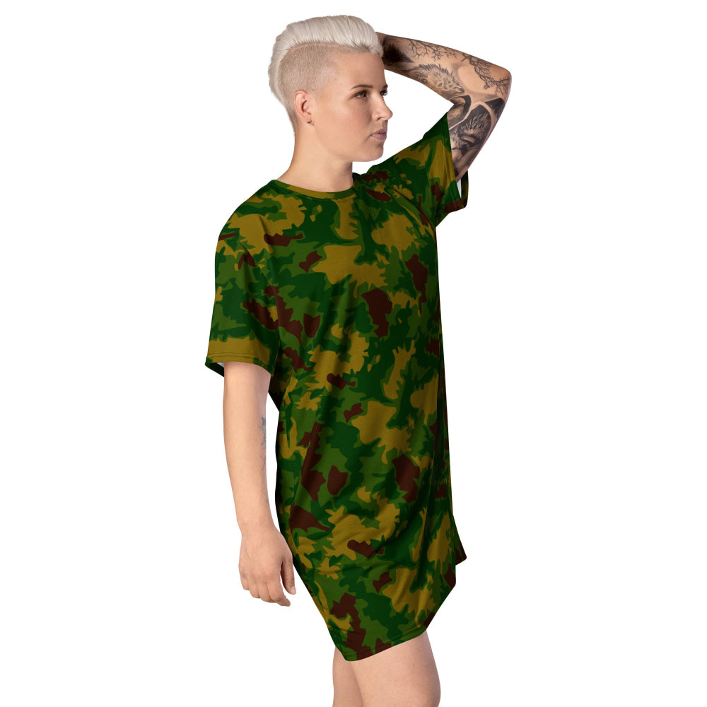 Hungarian 1967 Leaf CAMO T-shirt dress - Womens T-Shirt Dress