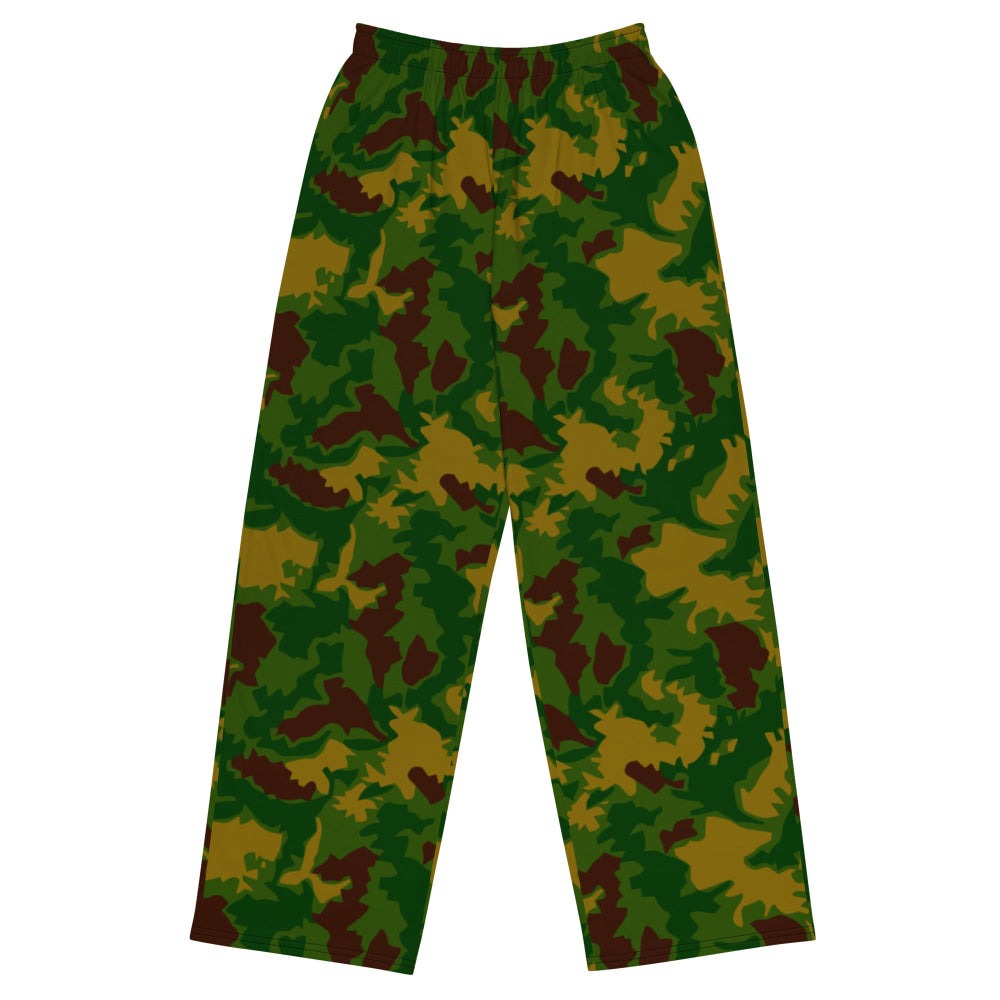 Hungarian 1967 Leaf CAMO unisex wide-leg pants - 2XS - Unisex Wide-Leg Pants