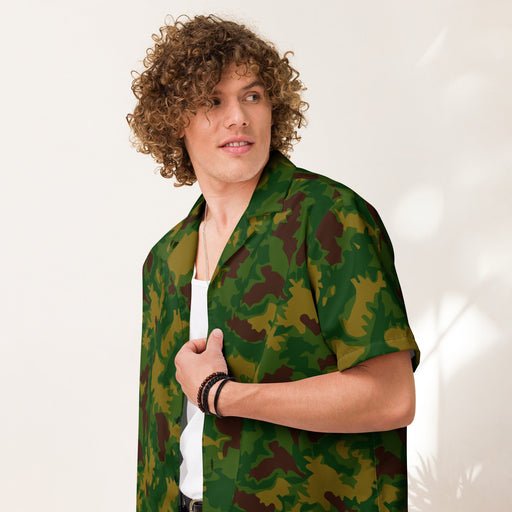 Leaf Hungarian Woodland CAMO Unisex Short-Sleeve Button Shirt - Button-Up
