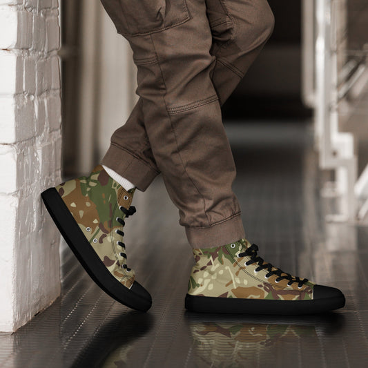Hungarian Multi-terrain CAMO Mens high top canvas shoes - Black / 5 - High Top Canvas Shoes