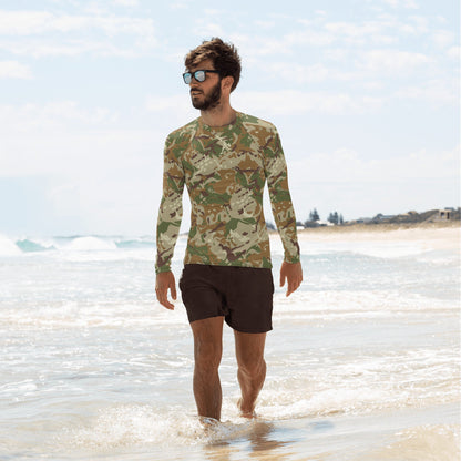 Hungarian Multi-terrain CAMO Mens Long-sleeve Rash Guard - XS - Long-Sleeve