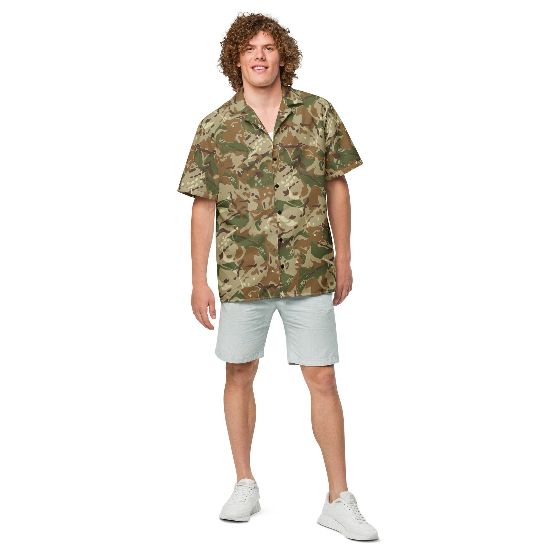 Hungarian Multi-terrain CAMO Unisex Short-Sleeve Button Shirt