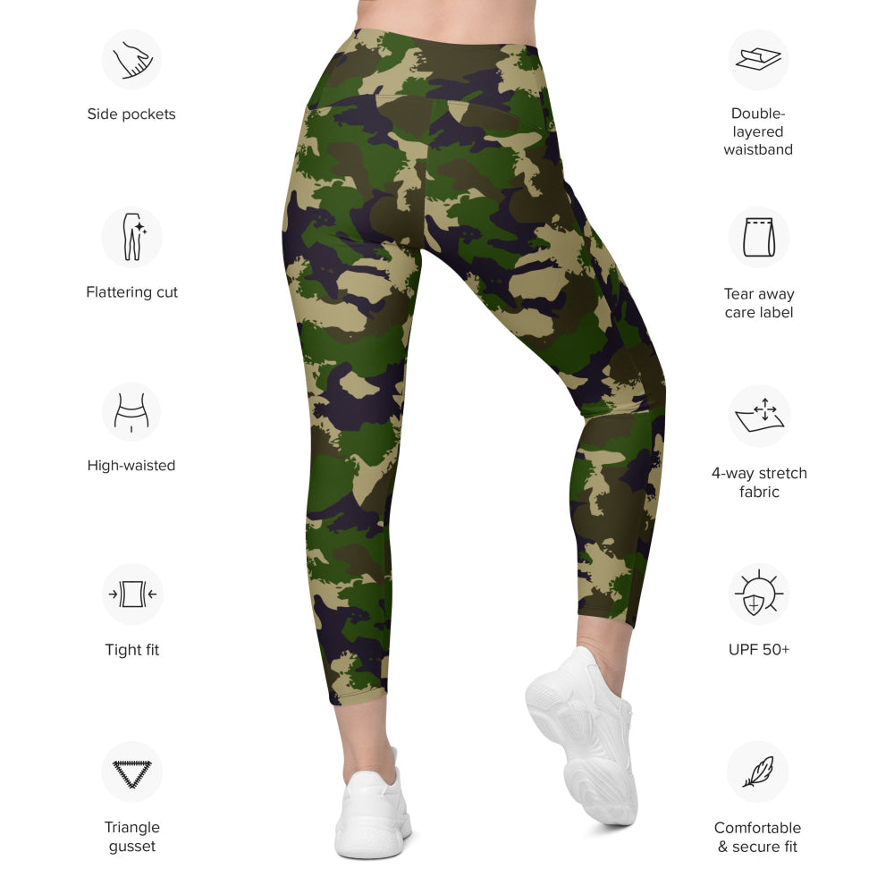 Hungarian NBC Leaf CAMO Leggings with pockets - Womens With Pockets