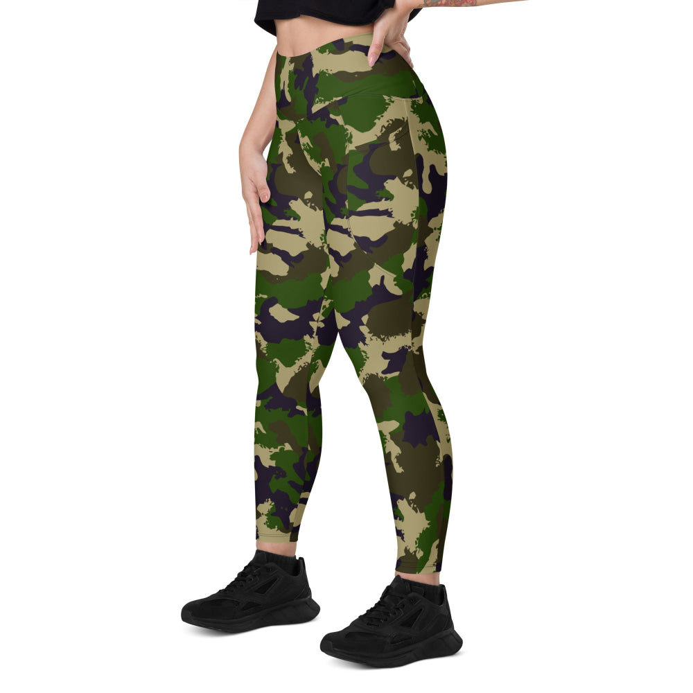 Hungarian NBC Leaf CAMO Leggings with pockets - Womens With Pockets