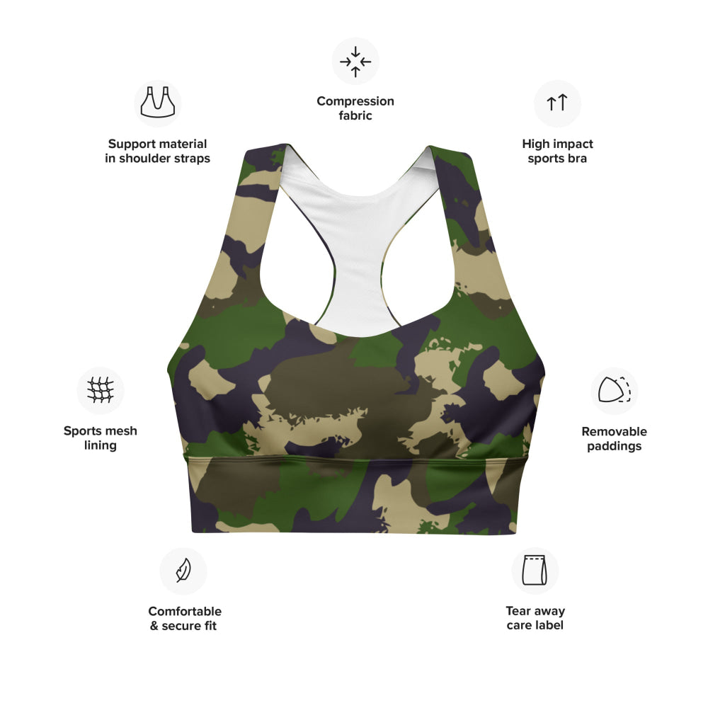 Hungarian NBC Leaf CAMO Longline sports bra - Womens Sports Bra