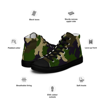 Hungarian NBC Leaf CAMO Men’s high top canvas shoes - Mens High Top Canvas Shoes