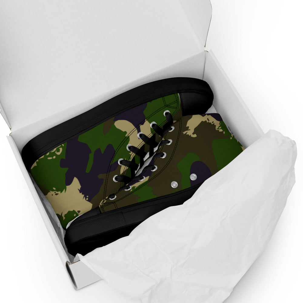 Hungarian NBC Leaf CAMO Men’s high top canvas shoes - Mens High Top Canvas Shoes