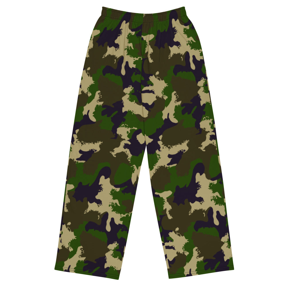 Hungarian NBC Leaf CAMO unisex wide-leg pants - 2XS - Unisex Wide-Leg Pants