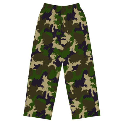 Hungarian NBC Leaf CAMO unisex wide-leg pants - 2XS - Unisex Wide-Leg Pants