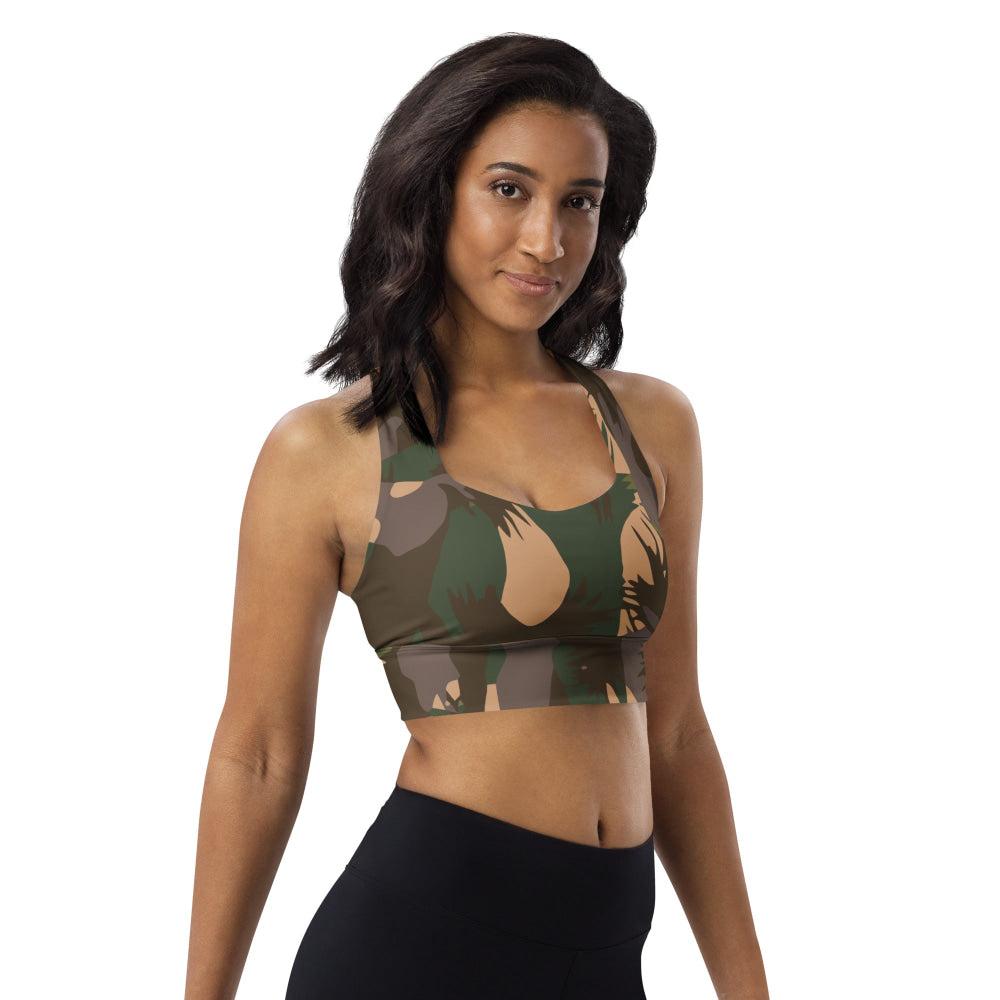 Indian Army Palm Frond CAMO Longline sports bra - Womens Sports Bra