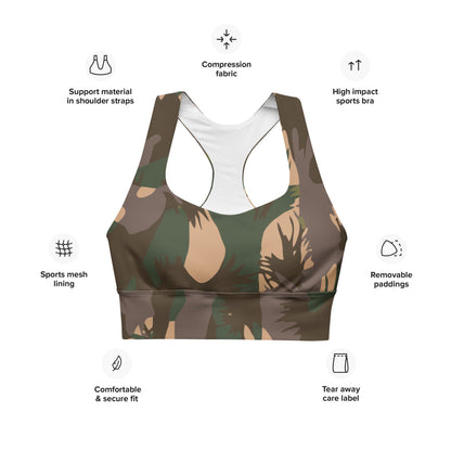 Indian Army Palm Frond CAMO Longline sports bra - Womens Sports Bra