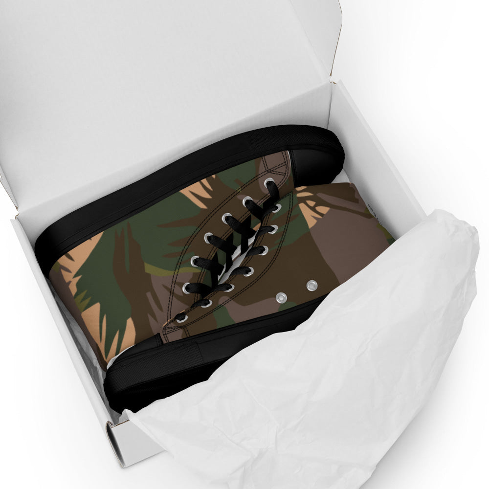 Indian Army Palm Frond CAMO Men’s high top canvas shoes - Mens High Top Canvas Shoes