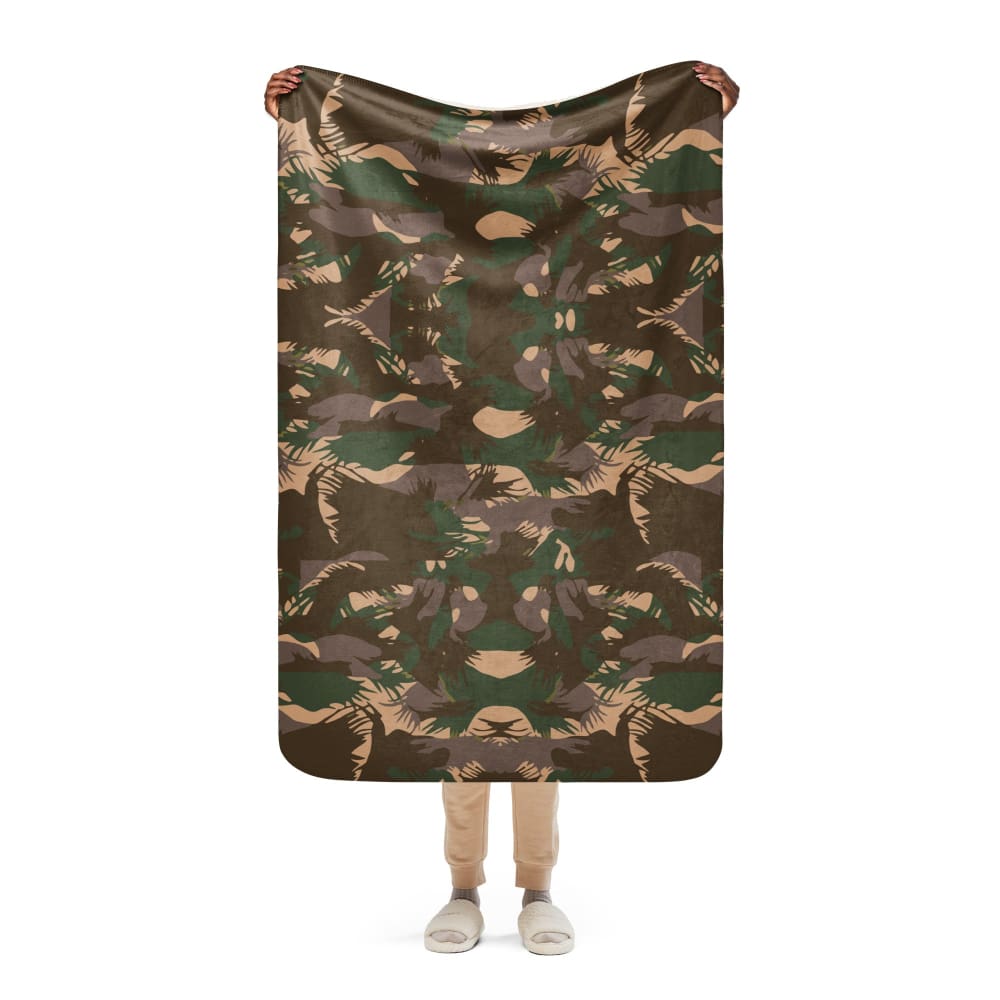 Indian Army Palm Frond CAMO Sherpa blanket - 37″×57″