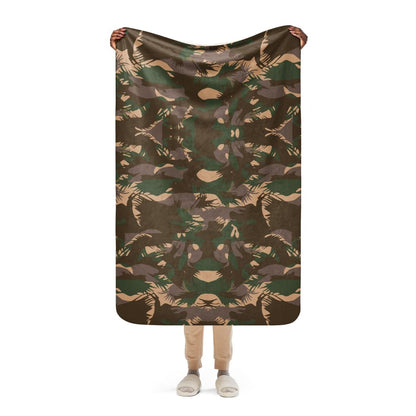 Indian Army Palm Frond CAMO Sherpa blanket - 37″×57″
