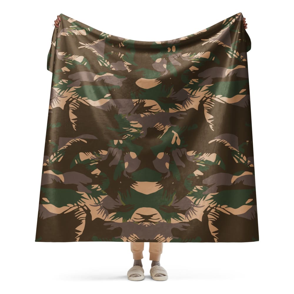 Indian Army Palm Frond CAMO Sherpa blanket - 60″×80″