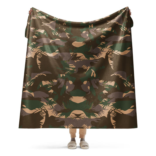 Indian Army Palm Frond CAMO Sherpa blanket - 60″×80″ - Blanket