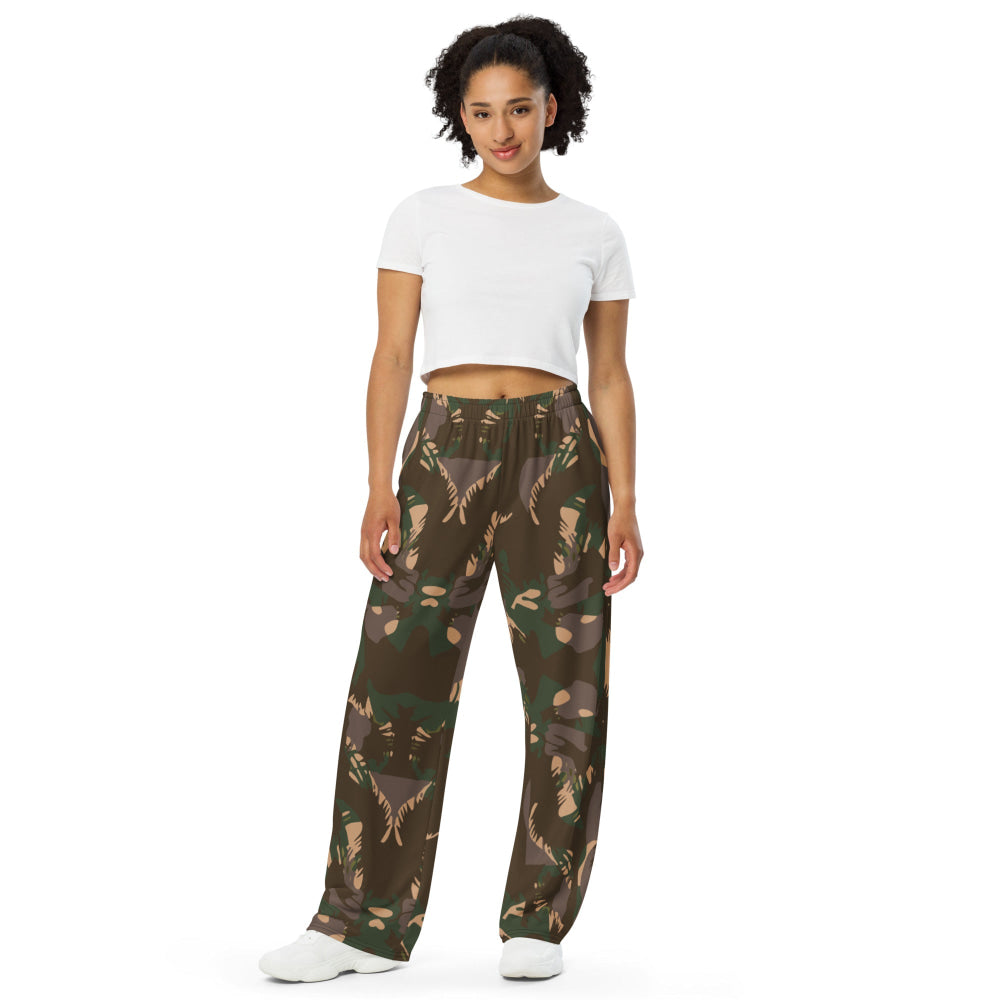 Indian Army Palm Frond CAMO unisex wide-leg pants - Unisex Wide-Leg Pants