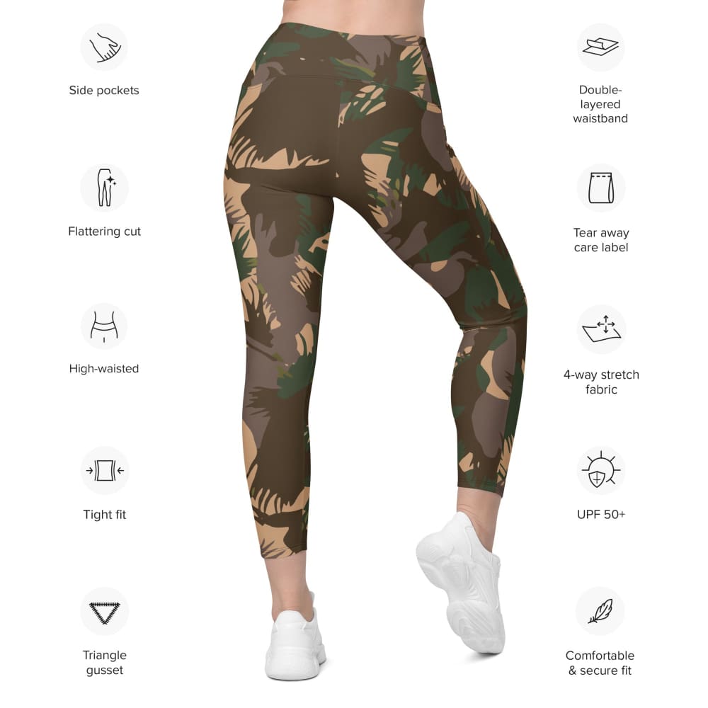 CAMO HQ - Indian Army Palm Frond CAMO Women's Leggings with pockets