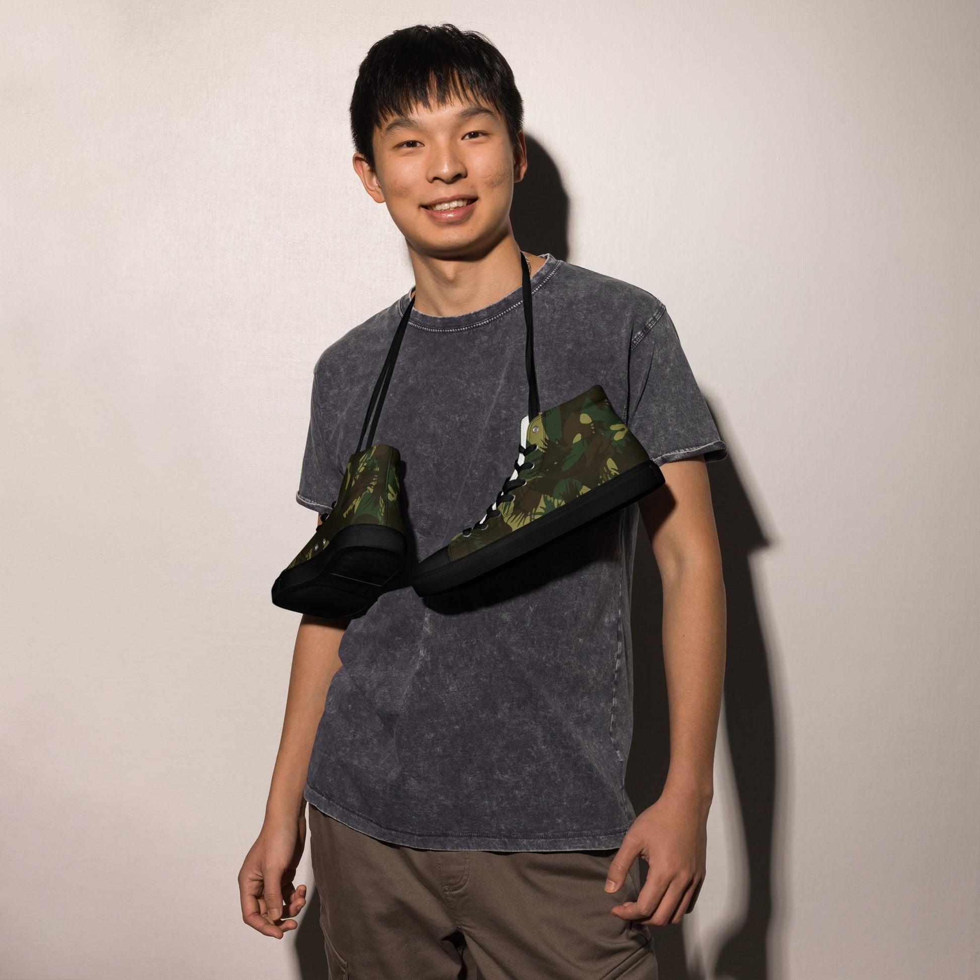 Indian DPM Leaf CAMO Mens High-Top Canvas Shoes