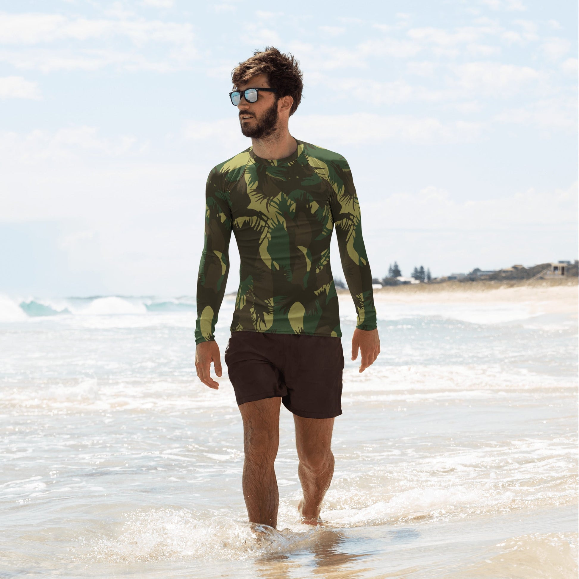 Indian DPM Leaf CAMO Mens Long-sleeve Rash Guard - XS - Guards
