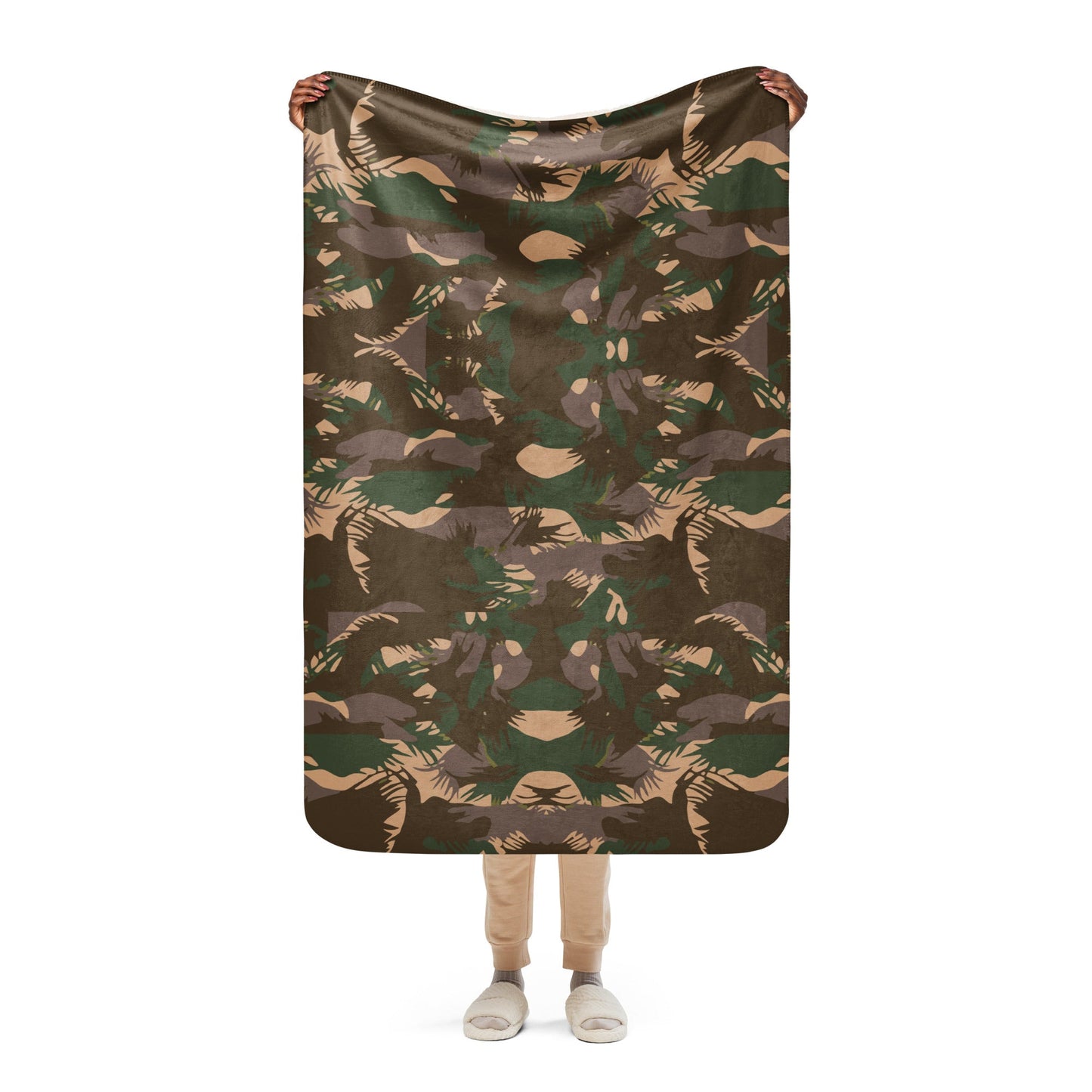 Indian DPM Palm Frond CAMO Sherpa blanket - 37″×57″ - Blankets