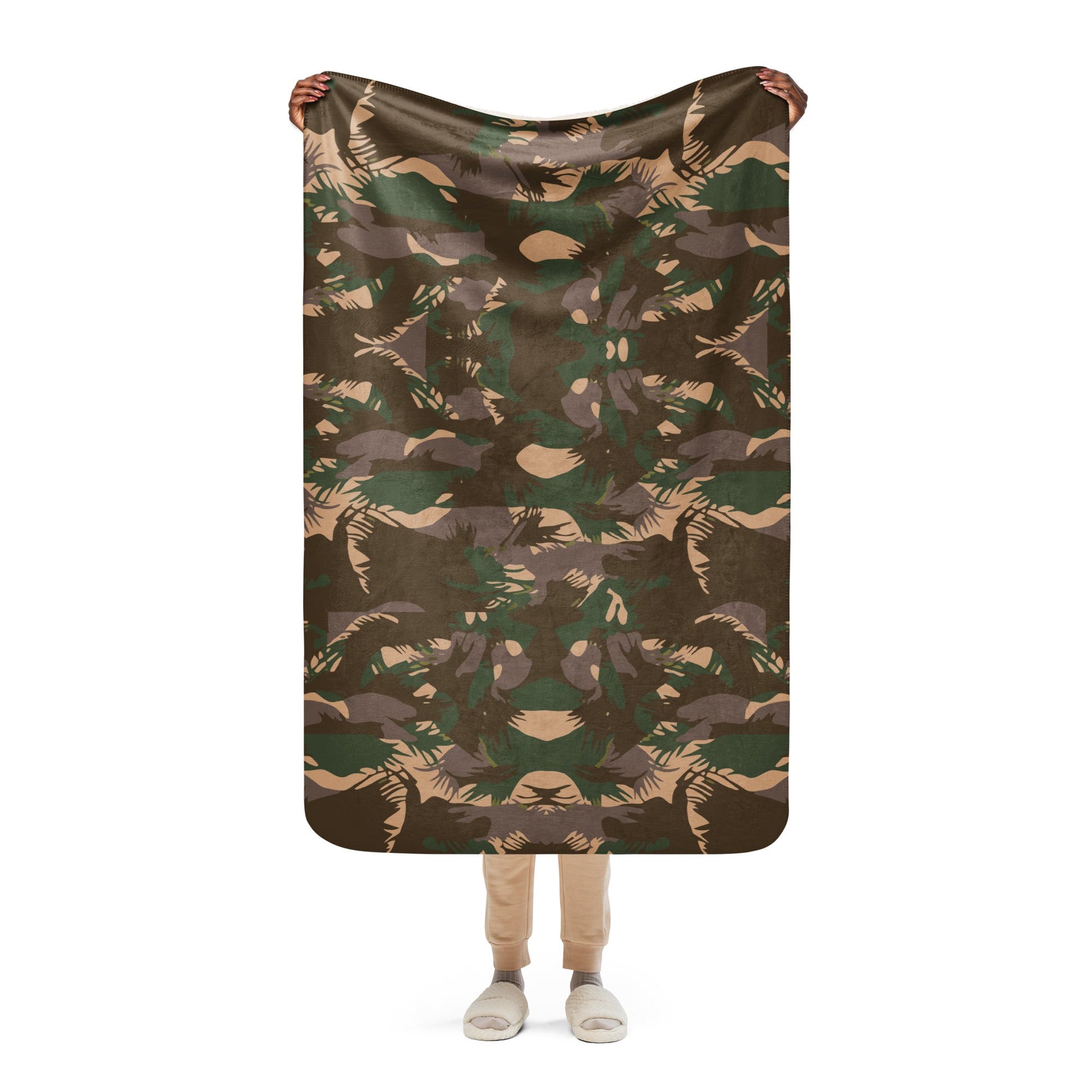 Indian DPM Palm Frond CAMO Sherpa blanket - 37″×57″ - Blankets
