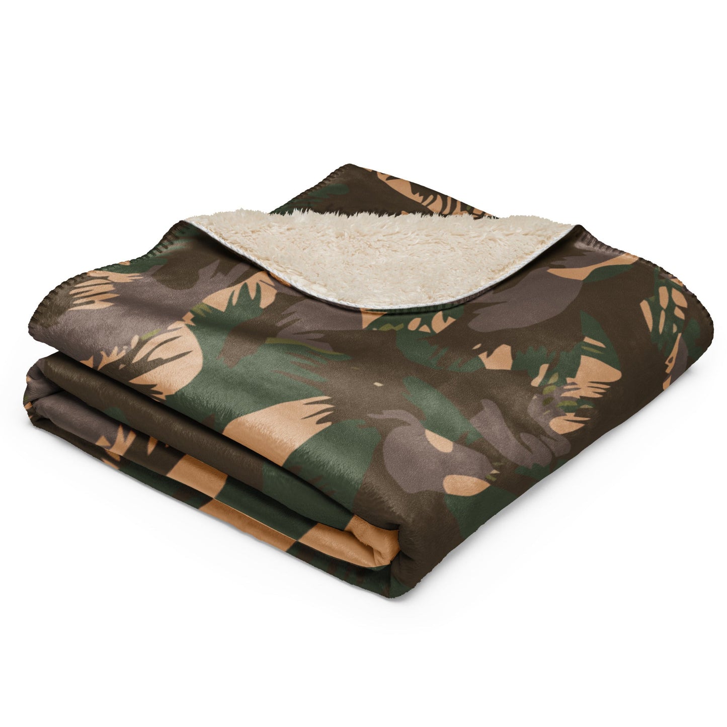 Indian DPM Palm Frond CAMO Sherpa blanket - Blankets