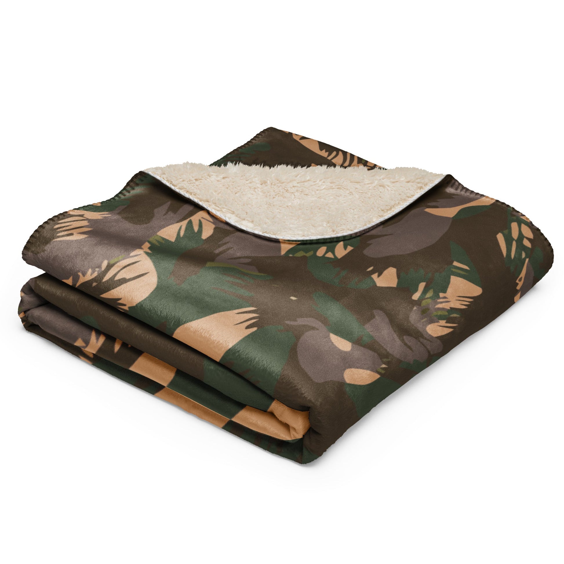 Indian DPM Palm Frond CAMO Sherpa blanket - Blankets