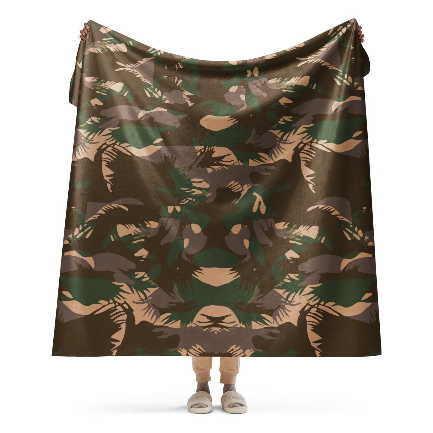 Indian DPM Palm Frond CAMO Sherpa blanket - 60″×80″ - Blankets