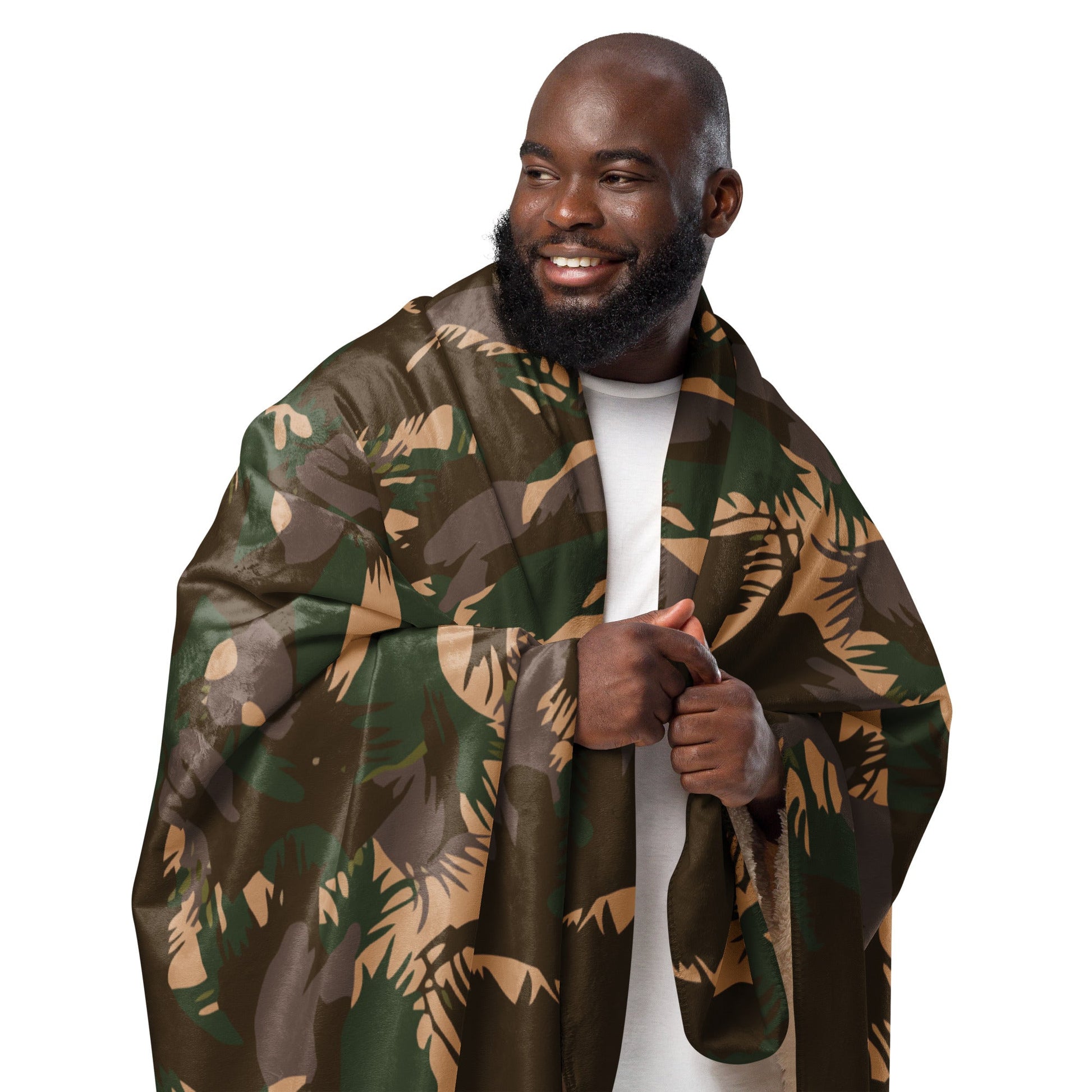Indian DPM Palm Frond CAMO Sherpa blanket - Blankets