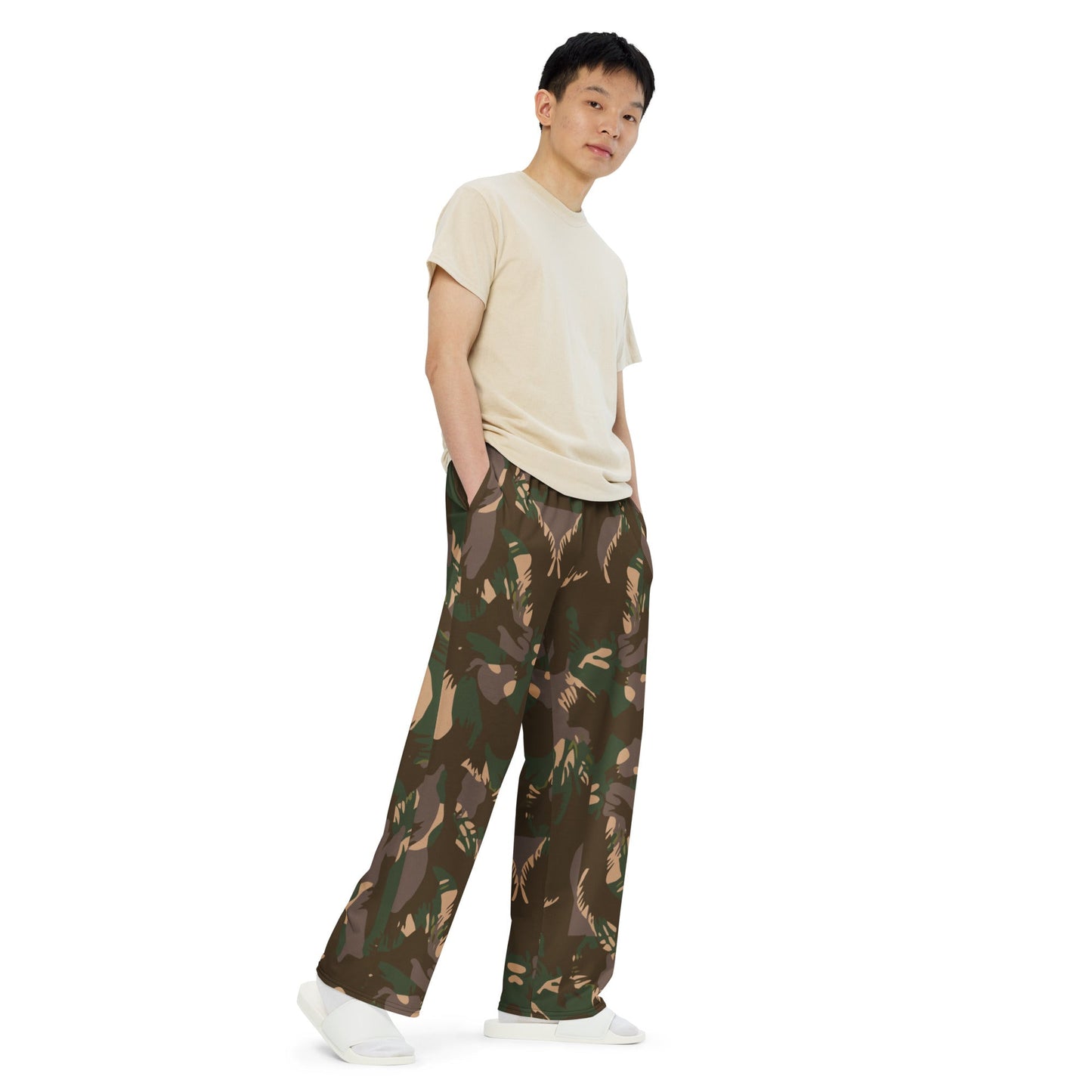 Indian DPM Palm Frond CAMO unisex wide-leg pants - Wide-leg Pants