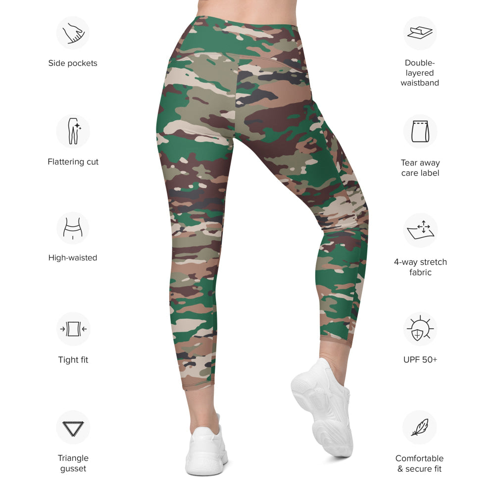 Indonesian INDOCAM Multi CAMO Leggings with pockets - Womens With Pockets