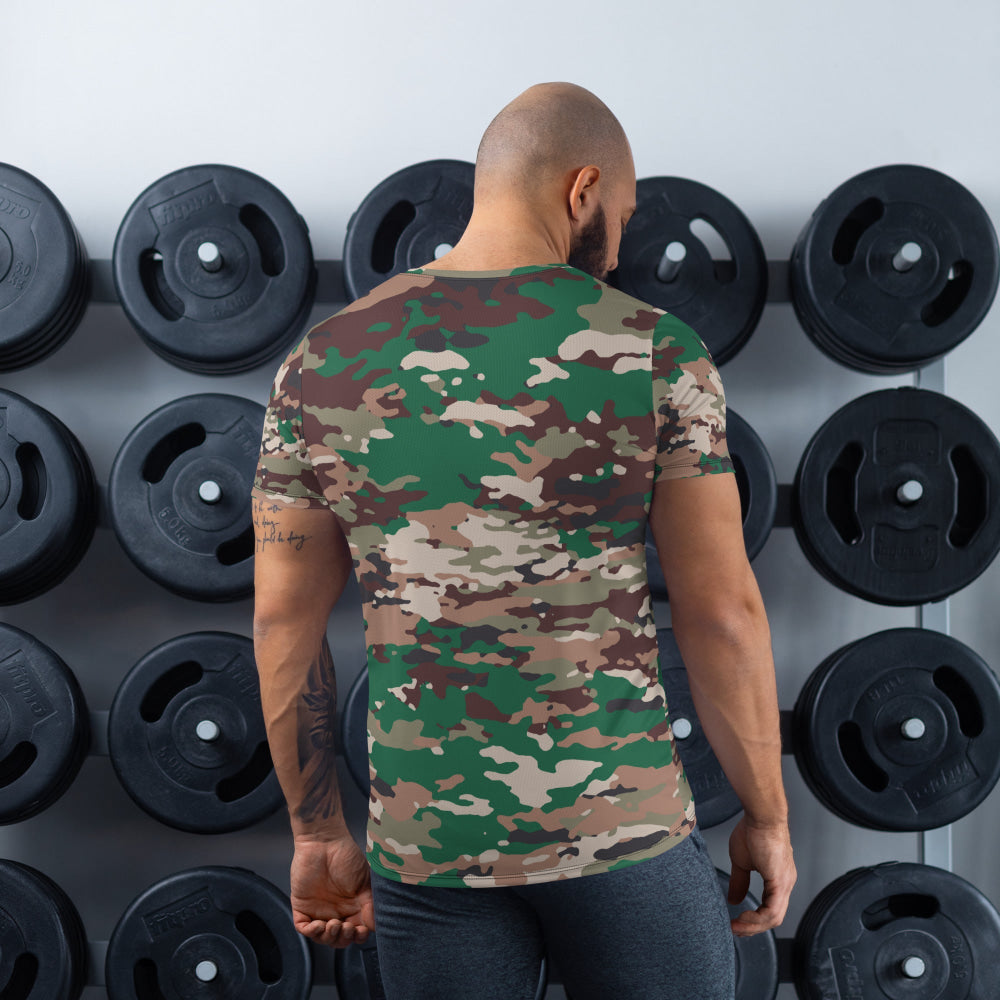 Indonesian INDOCAM Multi CAMO Men’s Athletic T-shirt - Mens T-Shirt