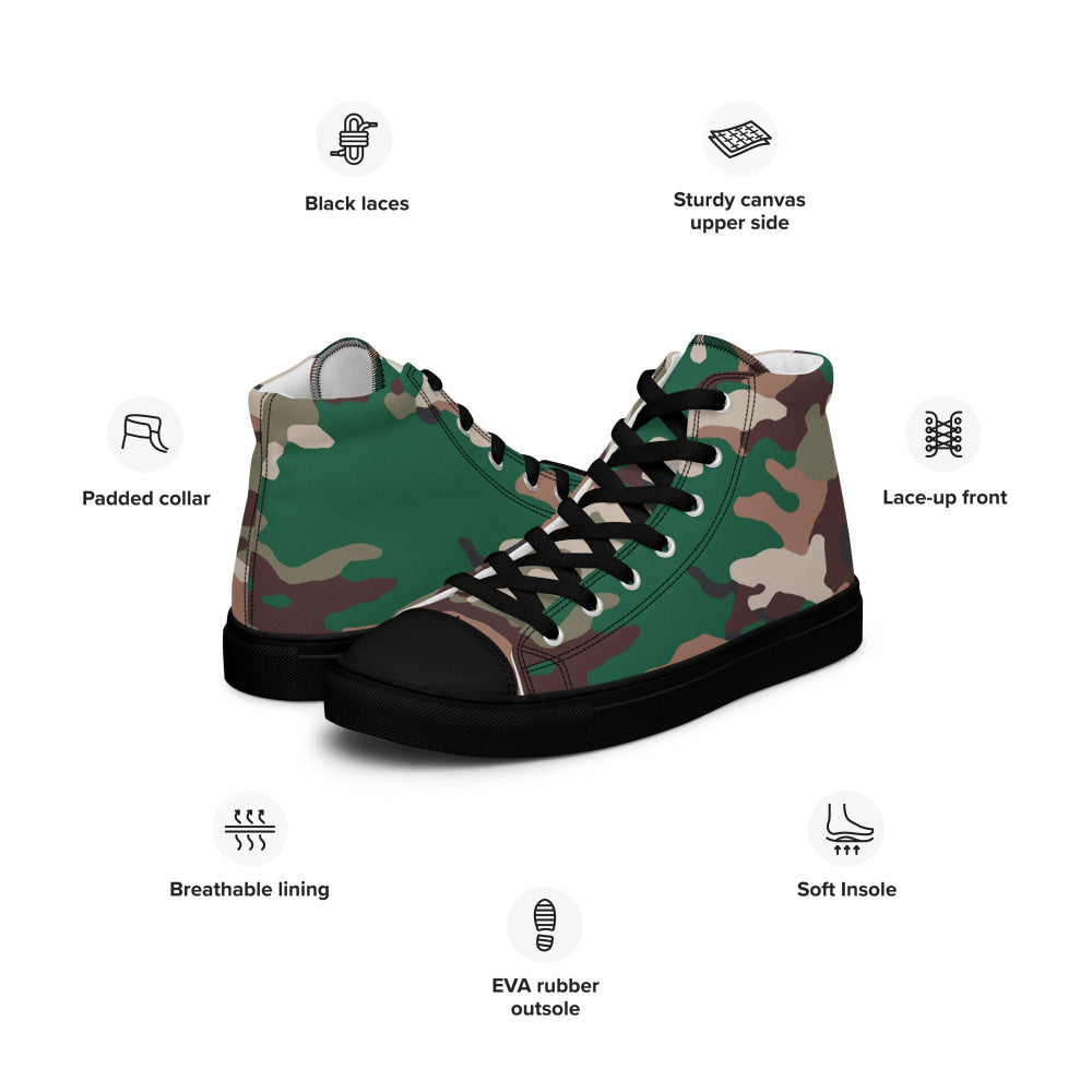 Indonesian INDOCAM Multi CAMO Men’s high top canvas shoes - Mens High Top Canvas Shoes