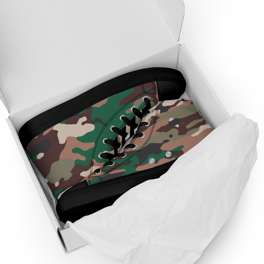 Indonesian INDOCAM Multi CAMO Men’s high top canvas shoes - Mens High Top Canvas Shoes