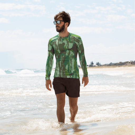 KOPASGAT Vertical Stripe 1969 CAMO Mens Long-Sleeve Rash Guard - XS