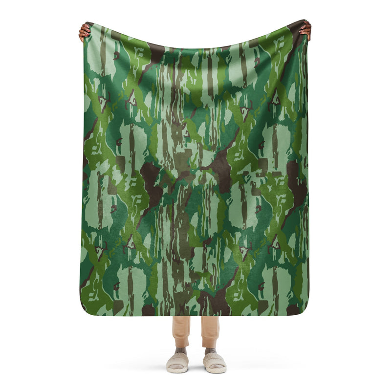 KOPASGAT Vertical Stripe 1969 CAMO Sherpa Blanket - 50″×60″