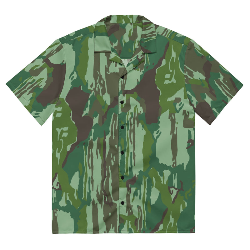 KOPASGAT Vertical Stripe 1969 CAMO Unisex Short-Sleeve Button Shirt - 2XS