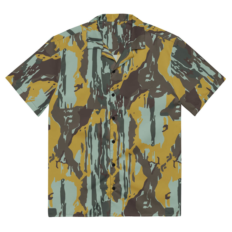 KOPASGAT Vertical Stripe CAMO Unisex Short-Sleeve Button Shirt - 2XS - Button-Up