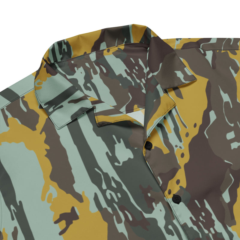 KOPASGAT Vertical Stripe CAMO Unisex Short-Sleeve Button Shirt - Button-Up