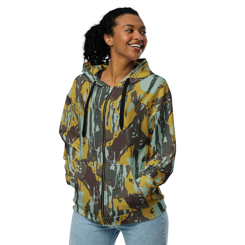 KOPASGAT Vertical Stripe CAMO Unisex Zip Hoodie