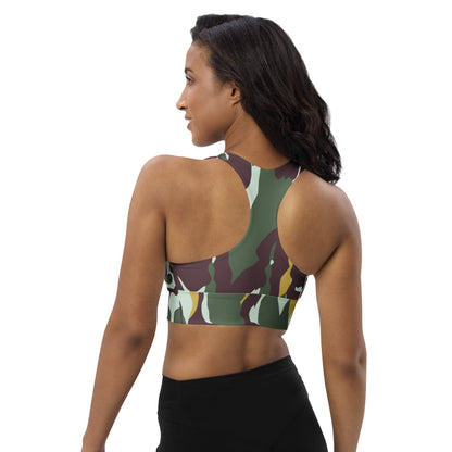 Indonesian National Police Resimen Pelopor CAMO Longline sports bra - Womens Sports Bra