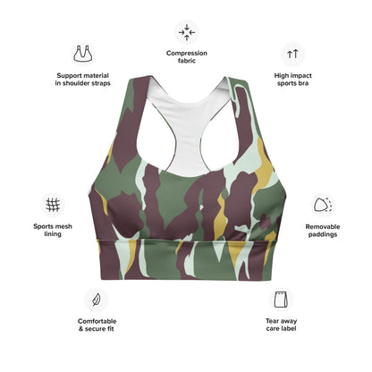 Indonesian National Police Resimen Pelopor CAMO Longline sports bra - Womens Sports Bra