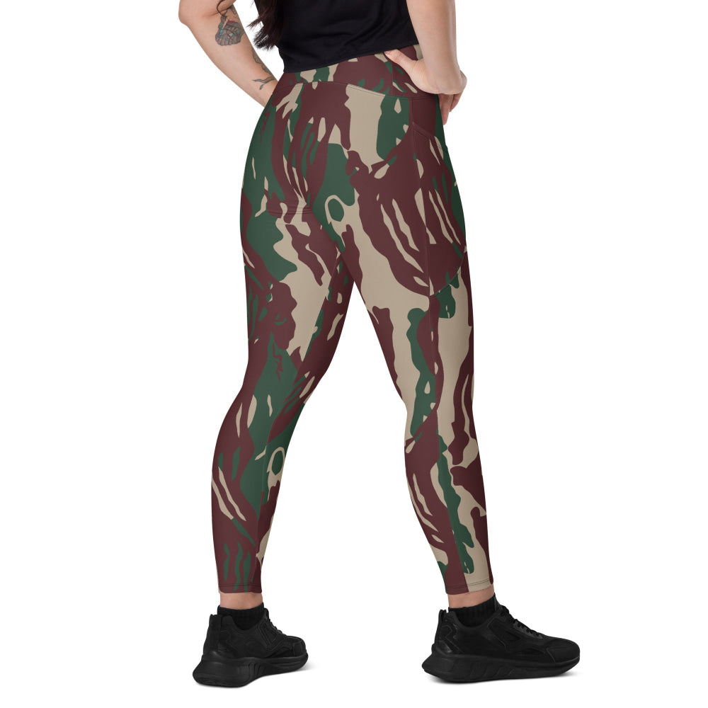 Indonesian Special Forces Loreng Darah Mengalir CAMO Leggings with pockets - 2XS - Womens With Pockets