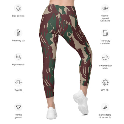 Indonesian Special Forces Loreng Darah Mengalir CAMO Leggings with pockets - Womens With Pockets