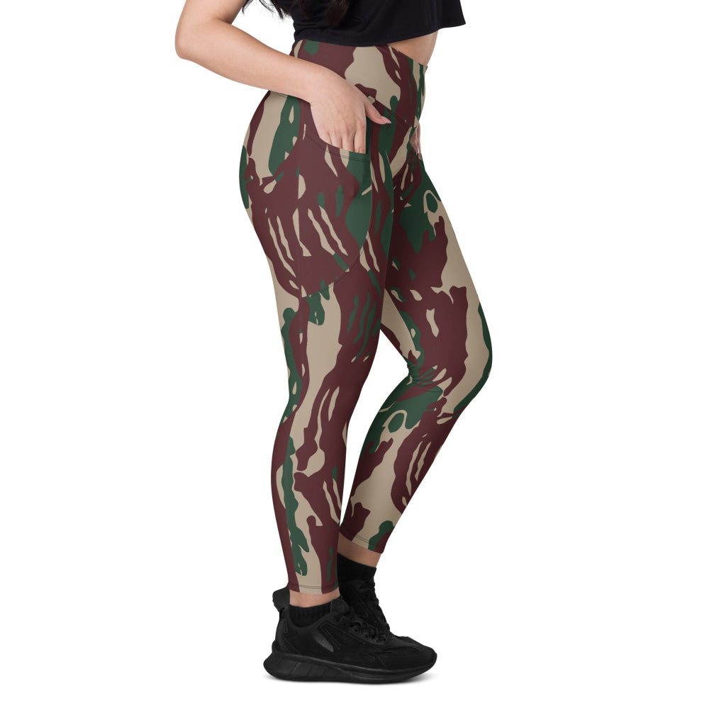 Indonesian Special Forces Loreng Darah Mengalir CAMO Leggings with pockets - Womens With Pockets