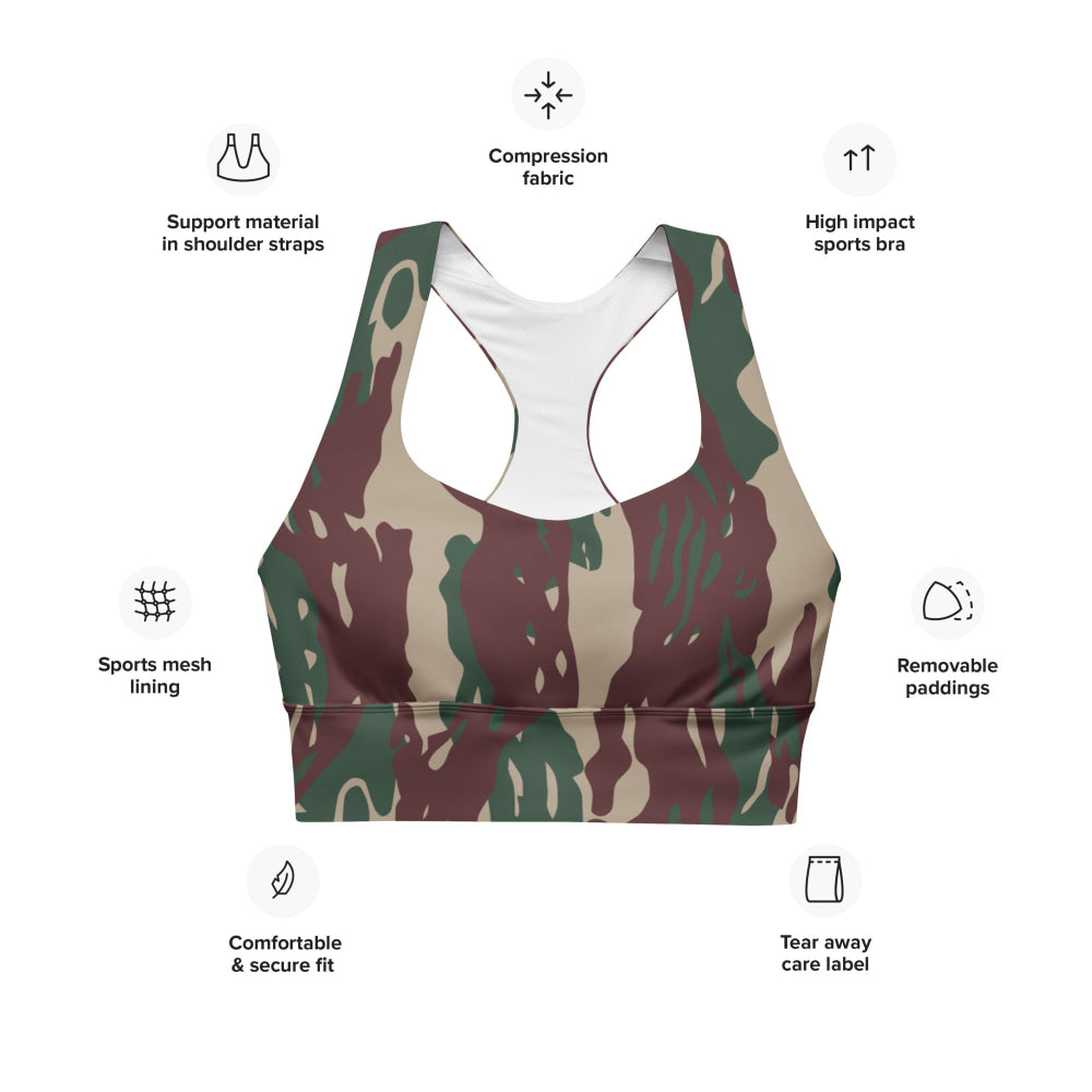 Indonesian Special Forces Loreng Darah Mengalir CAMO Longline sports bra - Womens Sports Bra