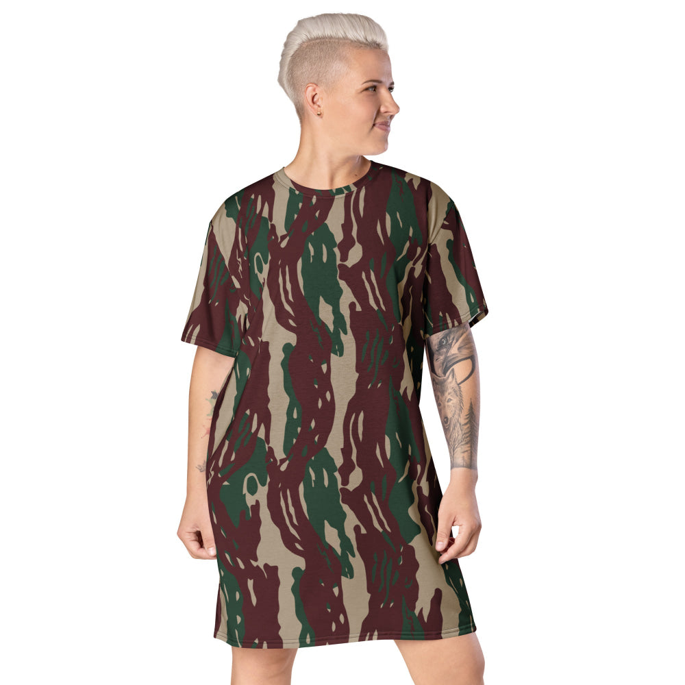 Indonesian Special Forces Loreng Darah Mengalir CAMO T-shirt dress - 2XS - Womens T-Shirt Dress