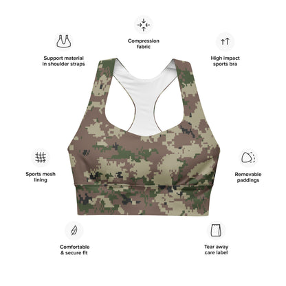 Iranian Basij Digital CAMO Longline sports bra - Womens Sports Bra